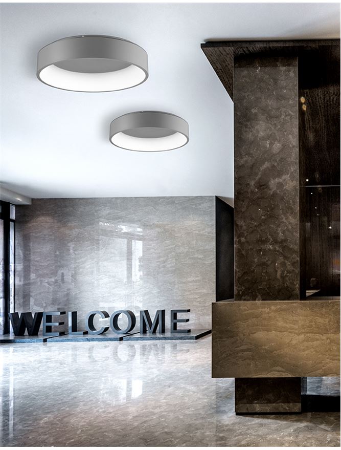 Plafoniera RANDO Gray Metal & Acrylic Led 42W Diam: 60 cm Nova Luce
