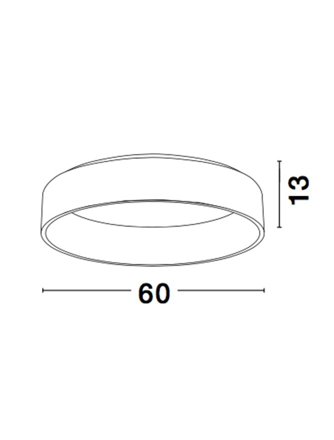 Plafoniera RANDO Gray Metal & Acrylic Led 42W Diam: 60 cm Nova Luce