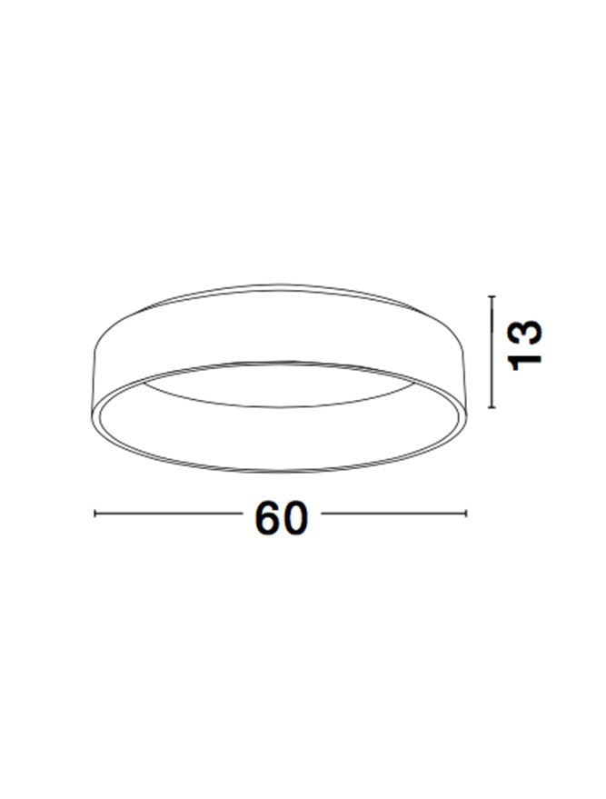 Plafoniera RANDO Black Metal & Acrylic Led 42W Diam: 60 cm Nova Luce