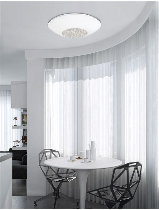 Plafoniera ERA White Glass & Crystal White Metal LED 3X12W E27 Diam: 40 cm Nova Luce