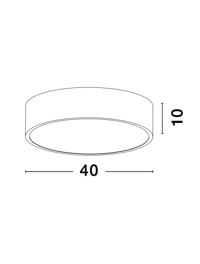 Plafoniera RODA White Aluminium Acrylic Diffuser Led 30W 3000K Diam: 40 cm Nova Luce