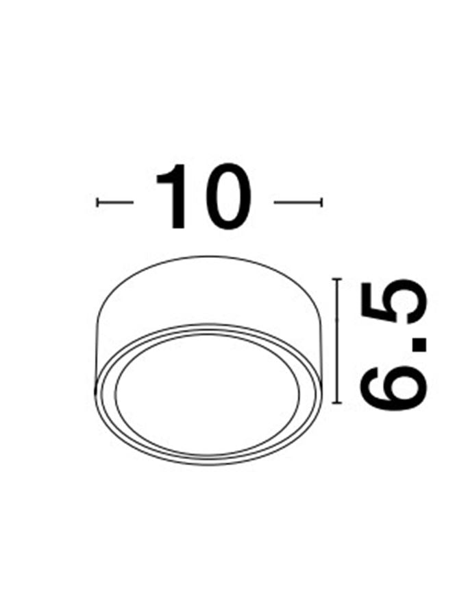 Plafoniera de exterior FOCUS, black, GX53 max 7W  D10cm 3000K IP54 Nova luce