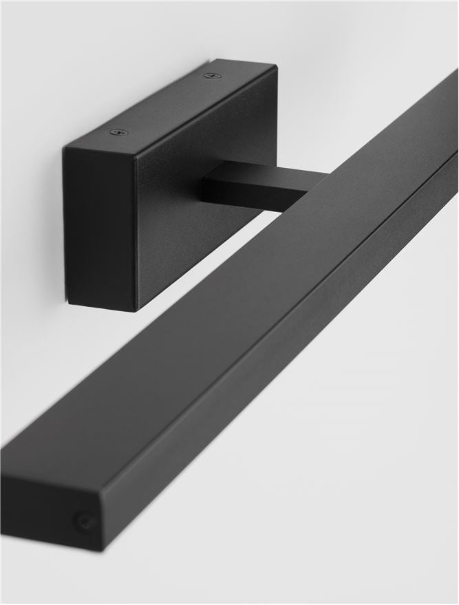 Aplica de interior FLAT Black Aluminium & Acrylic LED 18W 3000K Dim: L.63 X W.9 X H.7.5 cm IP44 Nova Luce