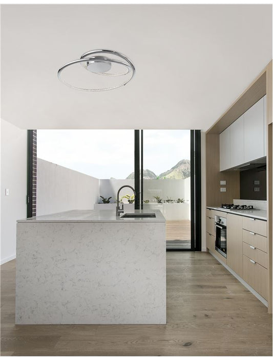 Plafoniera PLASENCIA Chrome Aluminium & Acrylic Led 27W 3000K  Diam: 46.5 cm Nova Luce