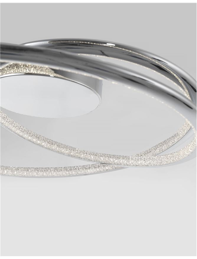 Plafoniera PLASENCIA Chrome Aluminium & Acrylic Led 27W 3000K Diam: 46.5 cm Nova Luce