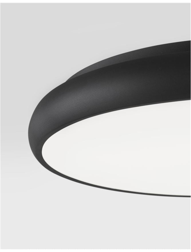 Plafoniera GAP Black Aluminium Acrylic Diffuser Led 50W Diam: 51 cm Nova Luce
