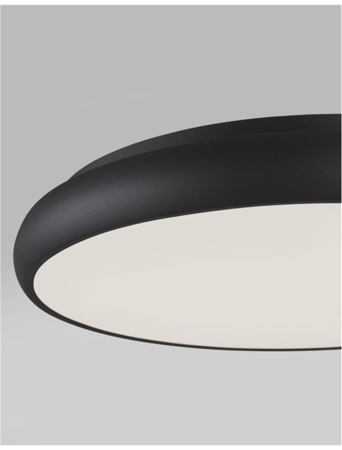 Plafoniera GAP Black Aluminium Acrylic Diffuser Led 50W Diam: 51 cm Nova Luce