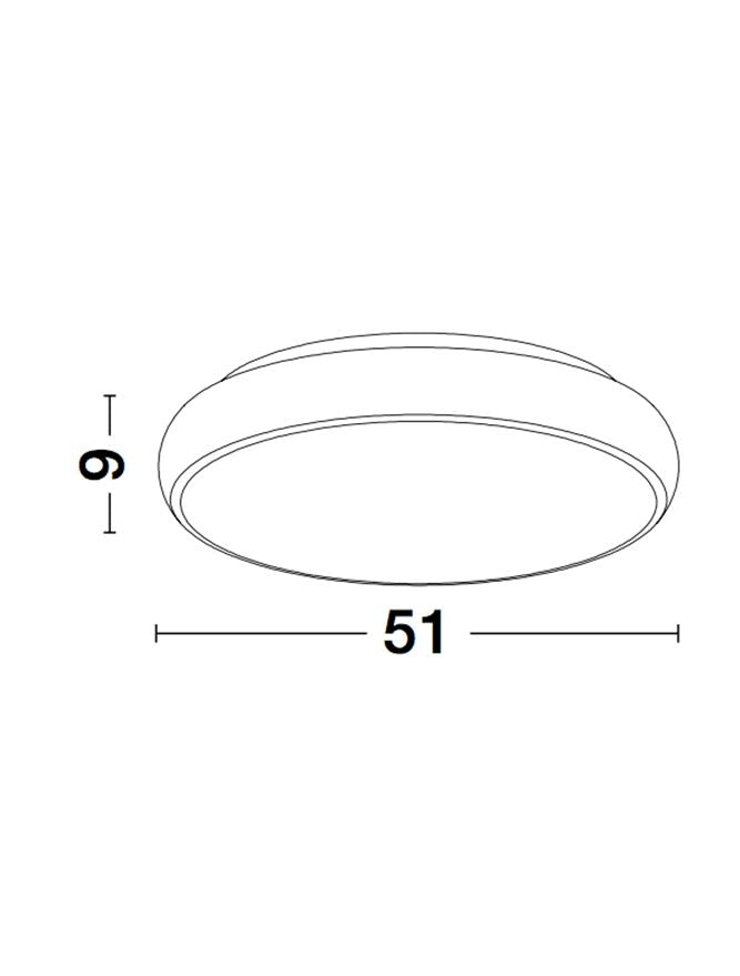 Plafoniera GAP Black Aluminium Acrylic Diffuser Led 50W Diam: 51 cm Nova Luce