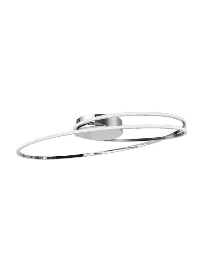 Plafoniera VIARREGIO Chrome Aluminium & Acrylic 28W Dim: 60X35 cm Nova Luce