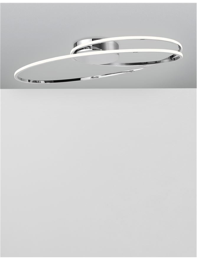 Plafoniera VIARREGIO Chrome Aluminium & Acrylic 28W Dim: 60X35 cm Nova Luce