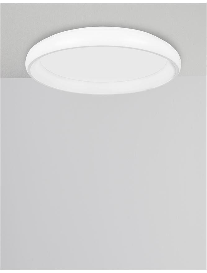 Plafoniera ALBI White Aluminium & Acrylic Dimmable 32W Diam. 41 cm Nova Luce
