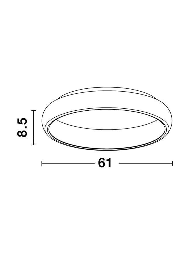 Plafoniera ALBI White Aluminium & Acrylic Dimmable 50W Diam. 61 cm Nova Luce
