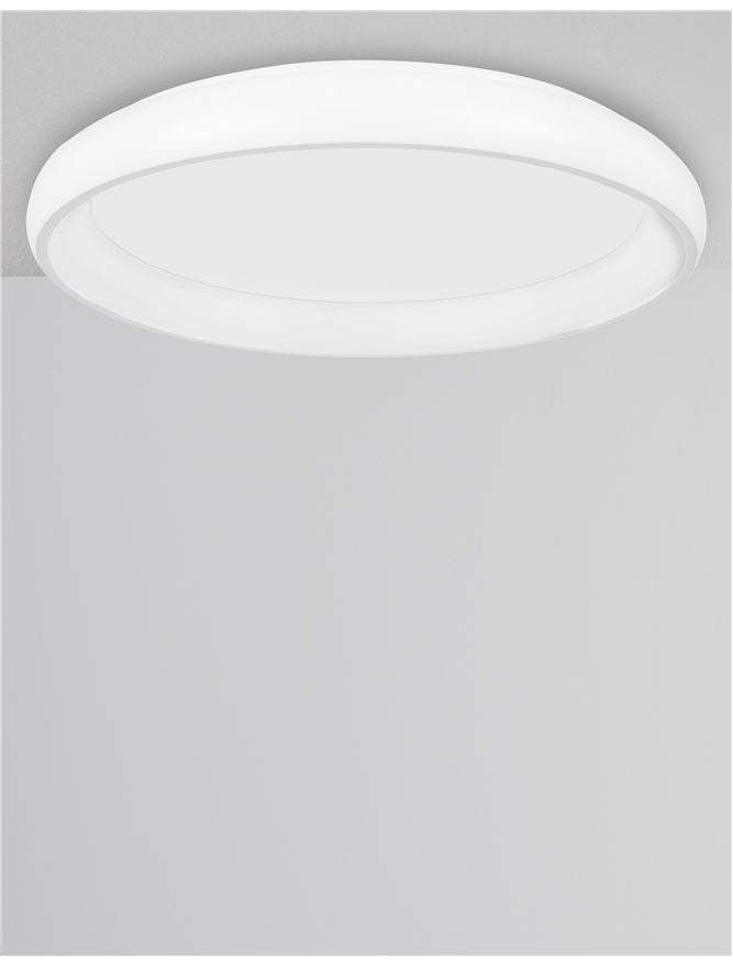 Plafoniera ALBI White Aluminium & Acrylic Dimmable 84W Diam. 81 cm Nova Luce
