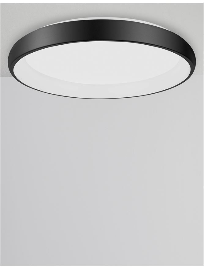 Plafoniera ALBI Black Aluminium & Acrylic Dimmable 50W Diam. 61 cm Nova Luce