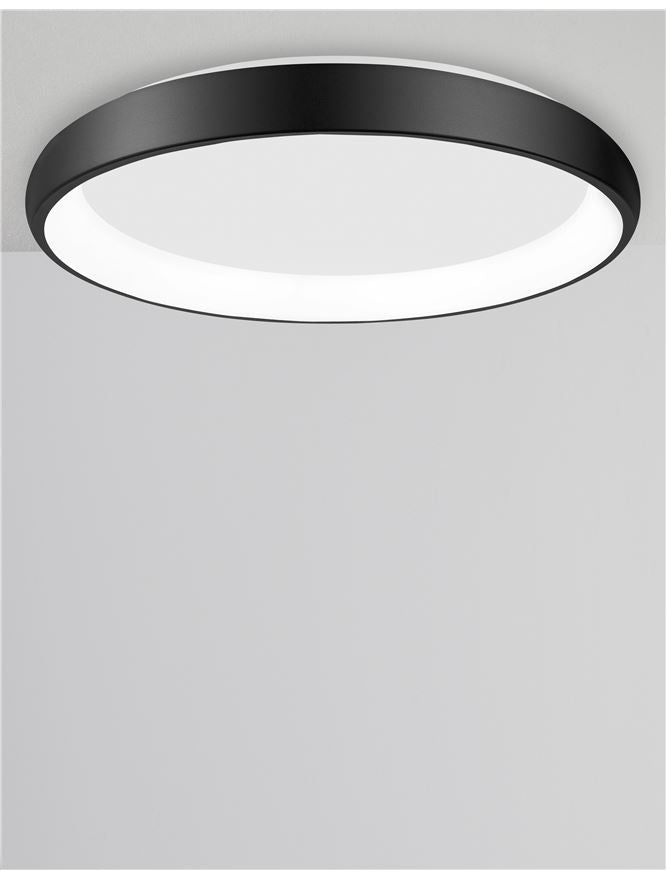 Plafoniera ALBI Black Aluminium & Acrylic Dimmable 50W Diam. 61 cm Nova Luce