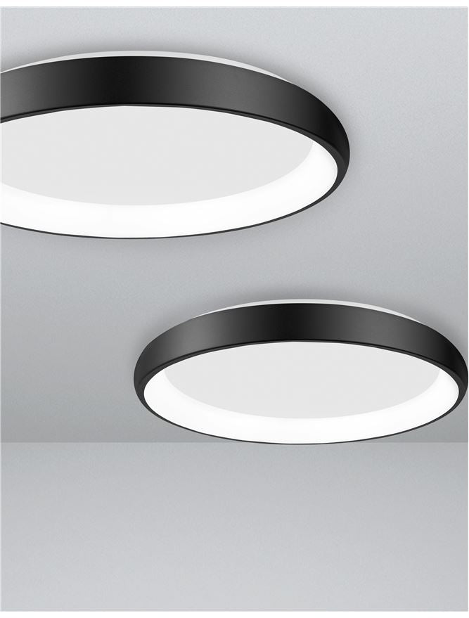 Plafoniera ALBI Black Aluminium & Acrylic Dimmable 50W Diam. 61 cm Nova Luce