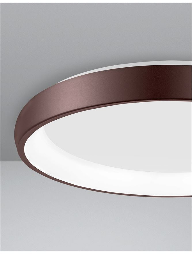 Plafoniera ALBI Brown Aluminium & Acrylic Dimmable 50W Diam. 61 cm Nova Luce