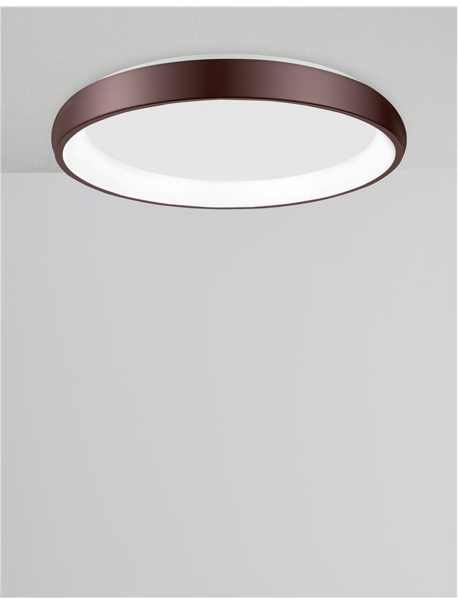 Plafoniera ALBI Brown Aluminium & Acrylic Dimmable 50W Diam. 61 cm Nova Luce