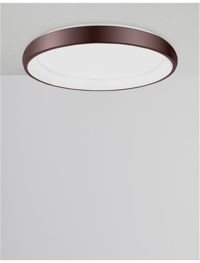 Plafoniera ALBI Brown Aluminium & Acrylic Dimmable 50W Diam. 61 cm Nova Luce