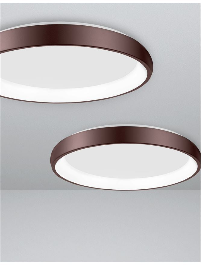 Plafoniera ALBI Brown Aluminium & Acrylic Dimmable 50W Diam. 61 cm Nova Luce