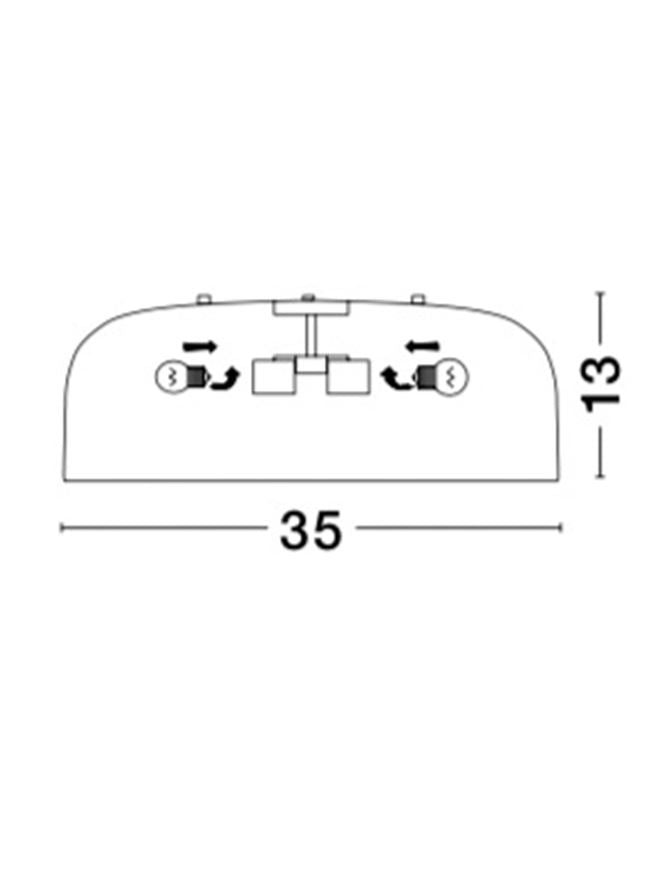 Plafoniera PERLETO Metal & Acrylic Diffuser Steel Gray Outside Matt White Inside 2X12W Diam: 35 cm Nova Luce