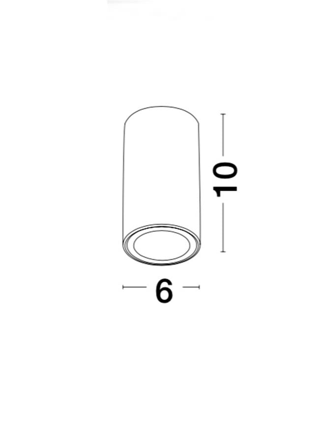 Plafoniera MARUPE Sandy White Aluminium 1x50W Diam: 6 cm H.10 cm Nova Luce