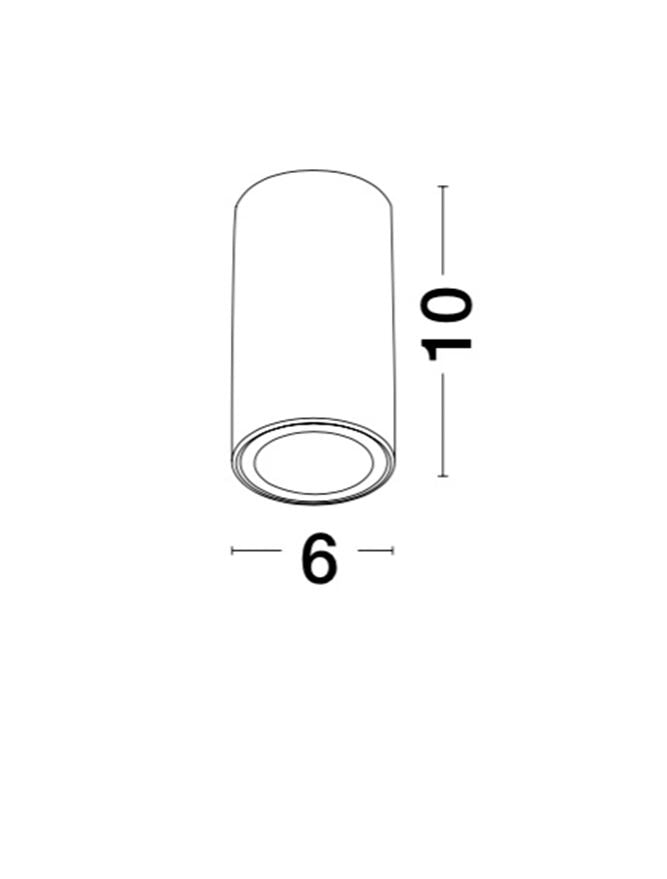 Plafoniera MARUPE Sandy Black Aluminium 1x50W Diam: 6 cm H.10 cm Nova Luce