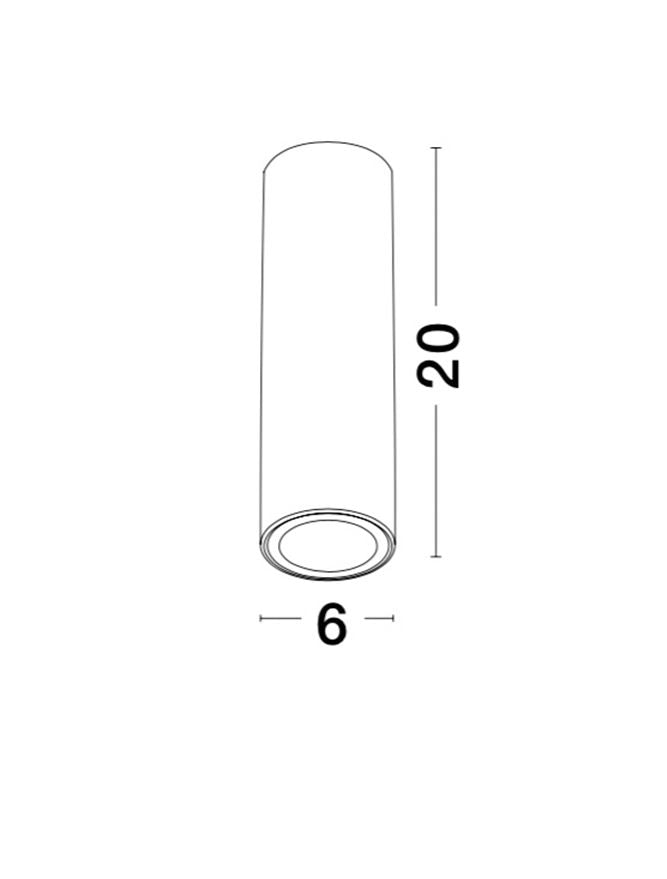 Plafoniera MARUPE Sandy Black Aluminium 1x50W Diam: 6 cm H.20 cm Nova Luce
