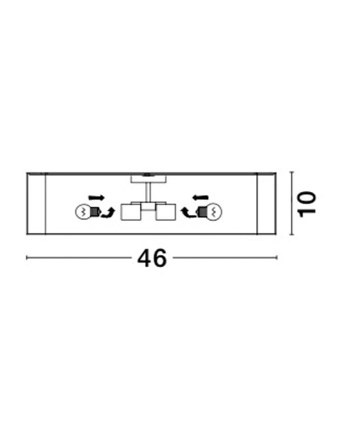 Plafoniera RAGU Metal & Acrylic Diffuser Bronze Outside Matt White Inside Led 4X10W E27 Dim: 46X46 cm Nova Luce