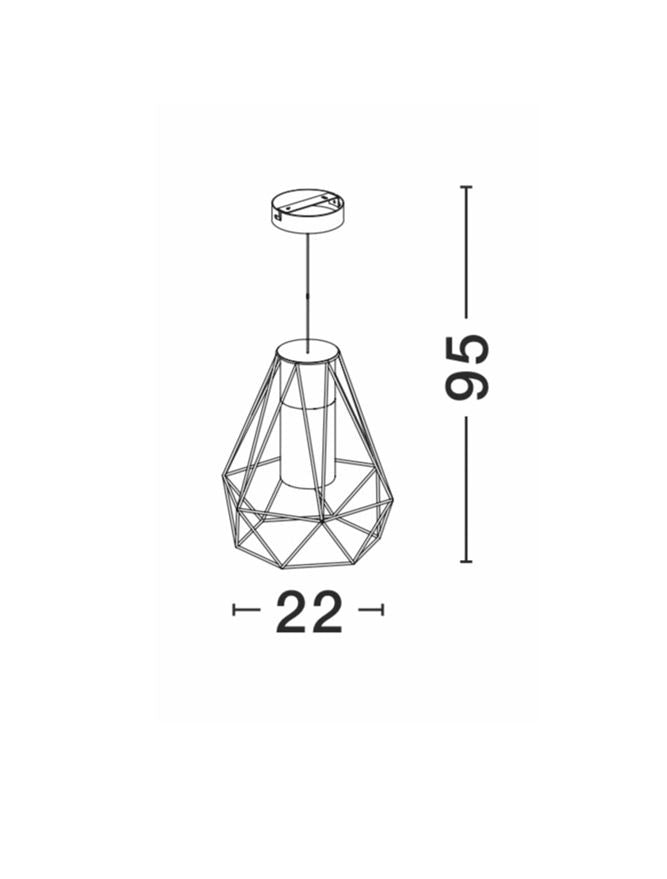 Lampa suspendata de exterior ISIDORA dim: D.22 X H.95 cm Nova Luce