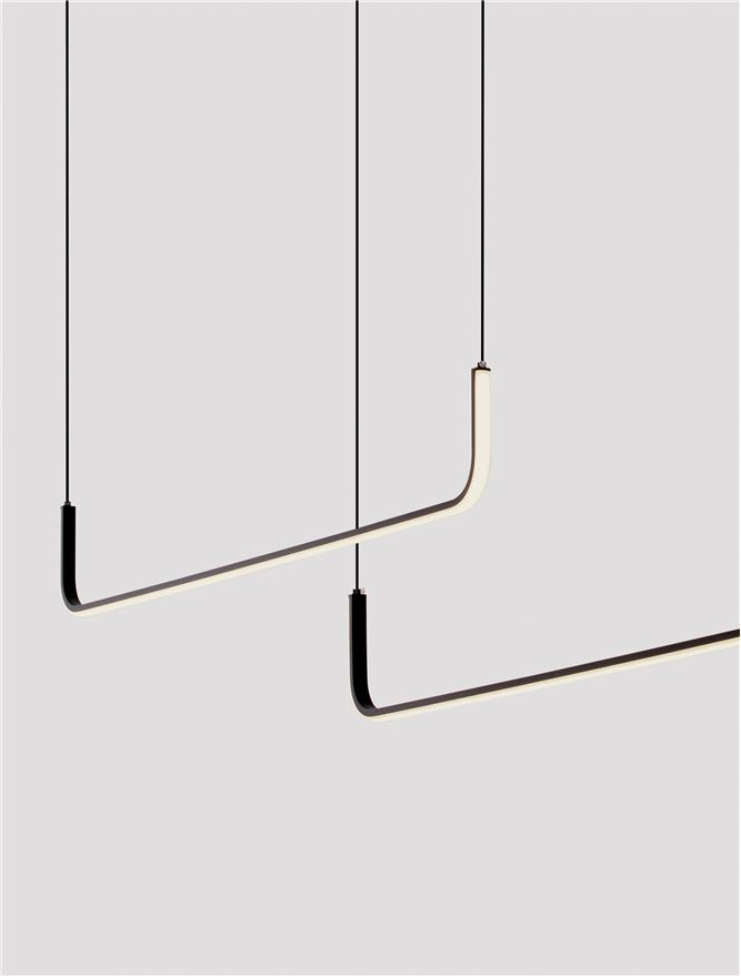 Lampa suspendata STRITA 2 Sandy Black Steel & Aluminium NOVA LUCE