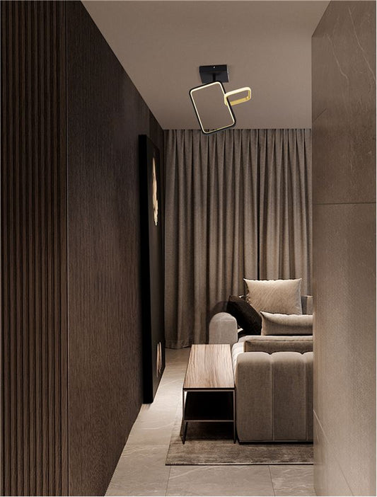 Plafoniera IMAR Triac Dimmable Sandy Black & Gold Steel & Aluminium LED 30W 3200K  Dim: 35X16 cm  Nova Luce