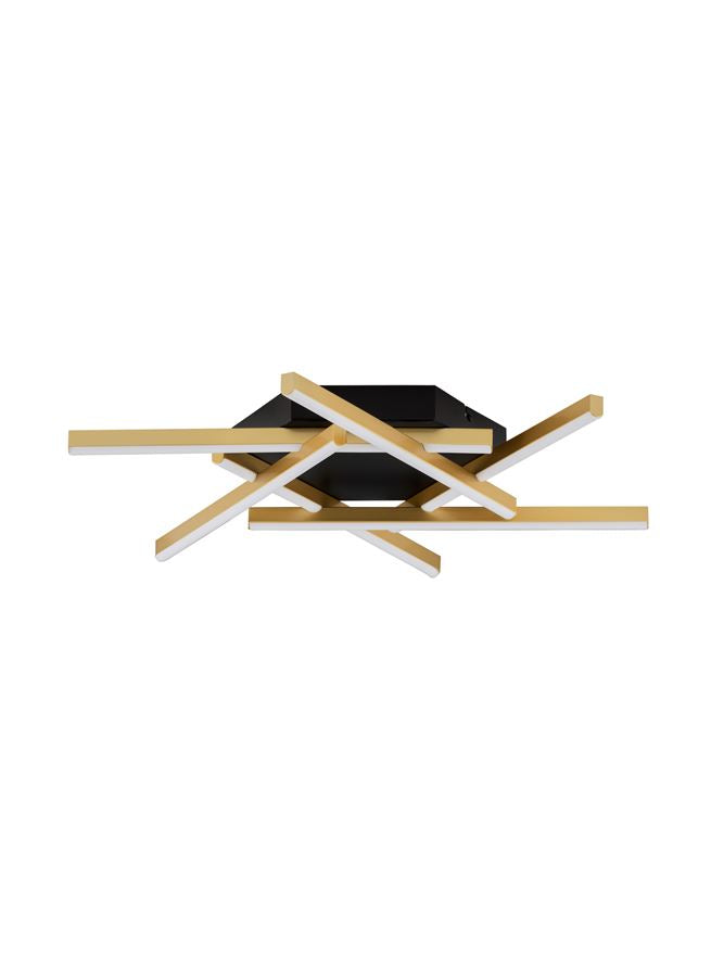 Plafoniera ANTAMA Triac Dimmable Sandy Black & Gold Steel & Aluminium LED 43W 3200K Dim: 60X60 cm Nova Luce