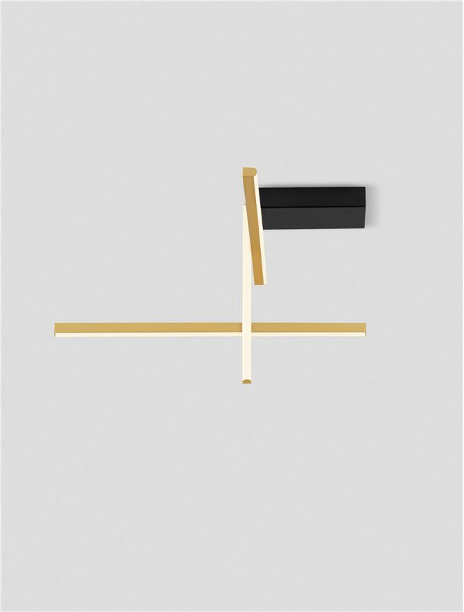 Plafoniera ANTAMA Triac Dimmable Sandy Black & Gold Steel & Aluminium LED 26W 3200K Dim: 51X51 cm Nova Luce
