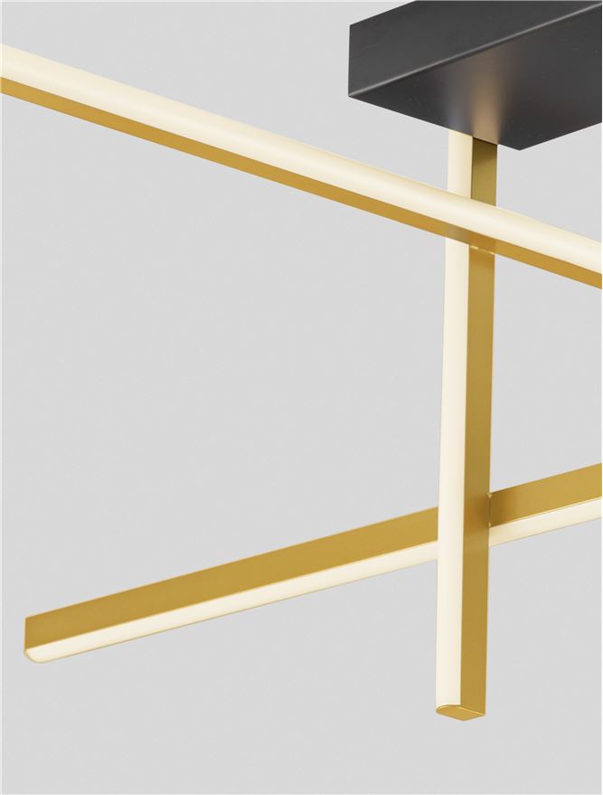 Plafoniera ANTAMA Triac Dimmable Sandy Black & Gold Steel & Aluminium LED 26W 3200K Dim: 51X51 cm Nova Luce
