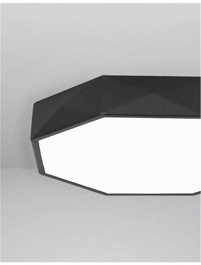Plafoniera EBEN Sandy Black Aluminium Matt White Acrylic Diffuser Led 24W Diam: 40 cm Nova Luce