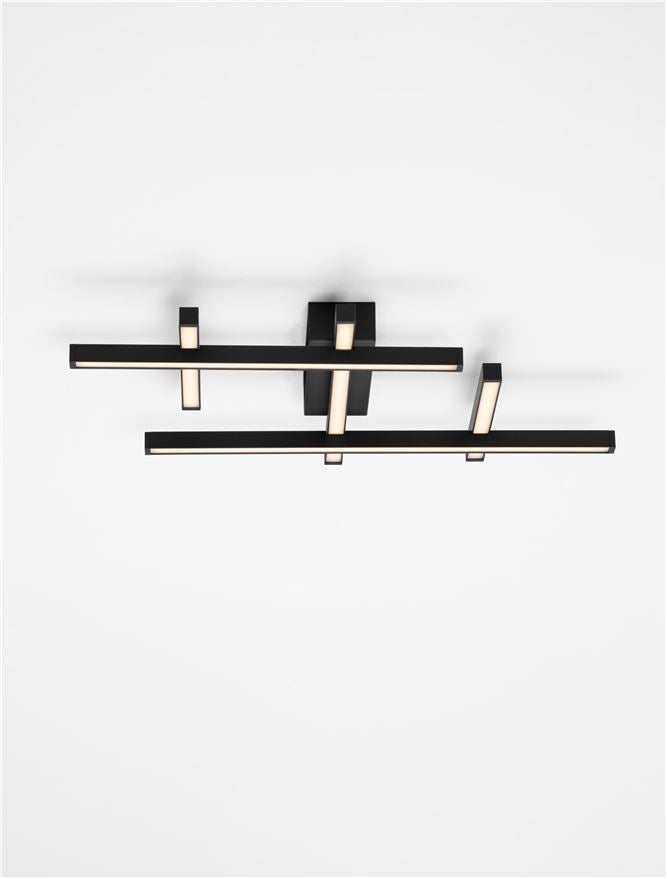 Plafoniera PACE Triac Dimmable Sandy Black Aluminium & Acrylic LED 42W 3000K Dim: 58X41 cm Nova Luce