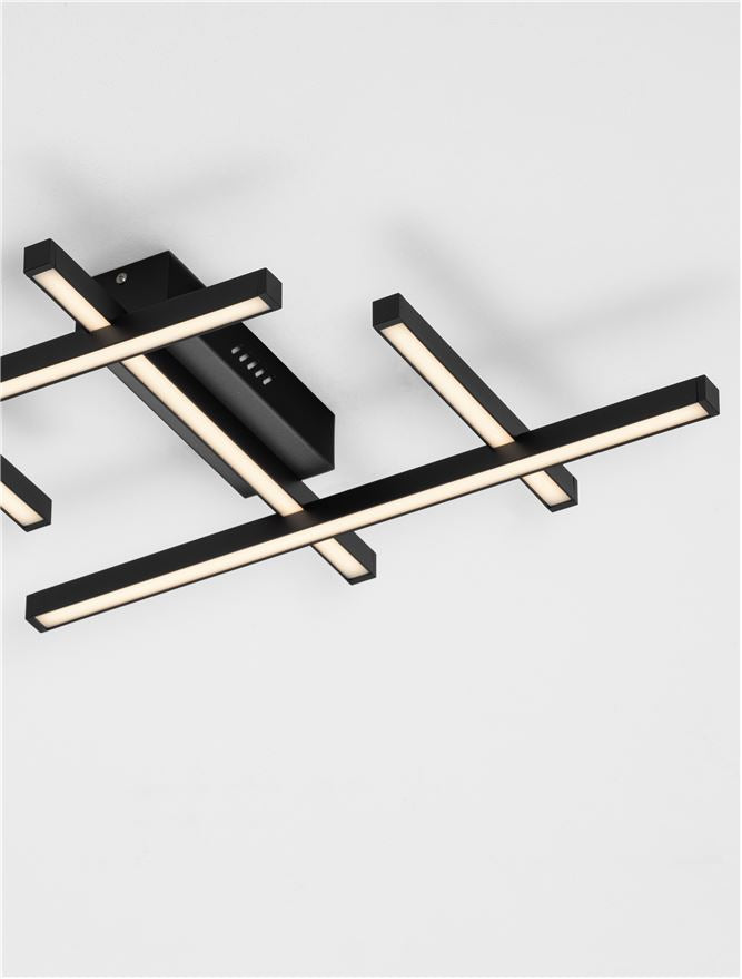 Plafoniera PACE Triac Dimmable Sandy Black Aluminium & Acrylic LED 42W 3000K Dim: 58X41 cm Nova Luce