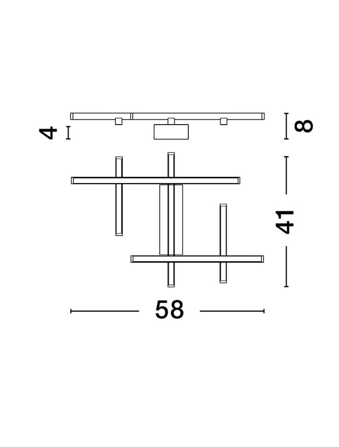 Plafoniera PACE Triac Dimmable Sandy Black Aluminium & Acrylic LED 42W 3000K Dim: 58X41 cm Nova Luce