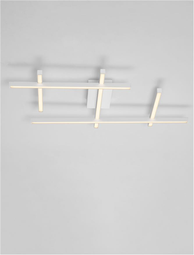 Plafoniera PACE Triac Dimmable Sandy White Aluminium & Acrylic LED 63W 3000K Dim: 80X62 cm Nova Luce
