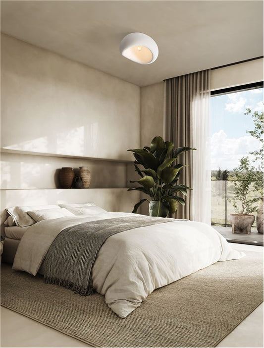 Plafoniera LEFKO Sandy White Polyurethane & Resin LED 1X12W E27 Dim: 50X40 cm  Nova Luce