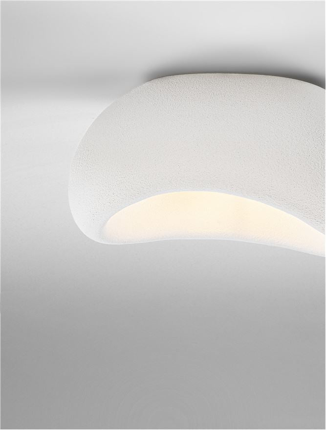 Plafoniera LEFKO Sandy White Polyurethane & Resin LED 1X12W E27 Dim: 50X40 cm Nova Luce