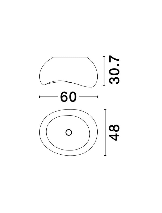 Plafoniera LEFKO Sandy White Polyurethane & Resin LED 1X12W E27 Dim: 60X48 cm  Nova Luce