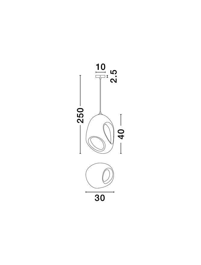 Lampa suspendata LEFKO IV LED E27 1x12Watt 100-240 Volt · IP20  L: 30 W: 40cm Nova Luce