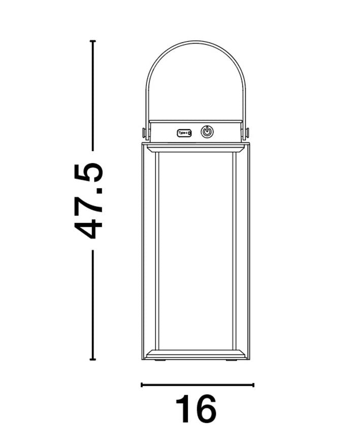 Lampa de masa portabila VERHAL, alb, 2W, IP54 H 47,5 cm Nova Luce