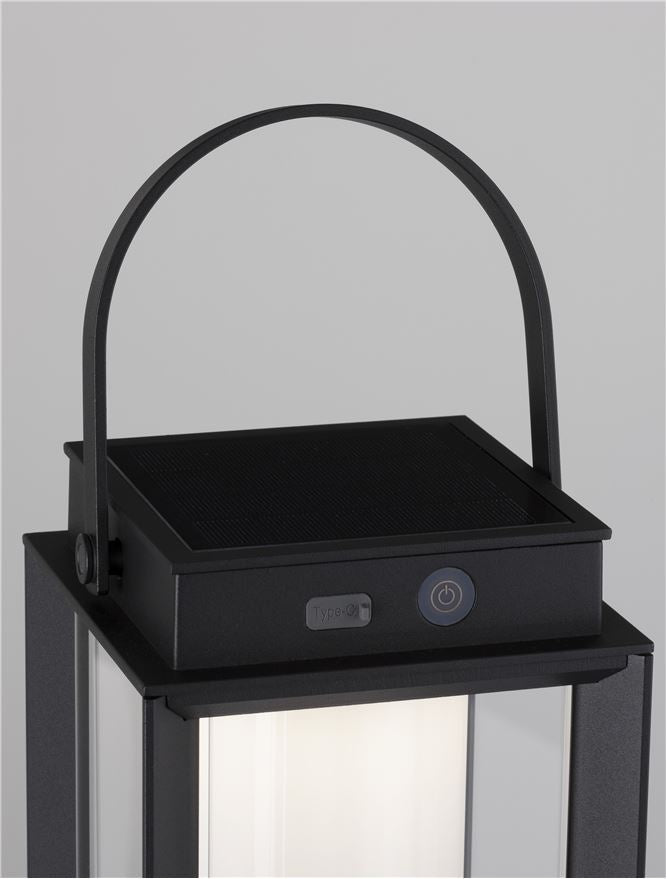 Lampa de masa portabila VERHAL, negru, 2W, IP54 H 47,5 cm Nova Luce