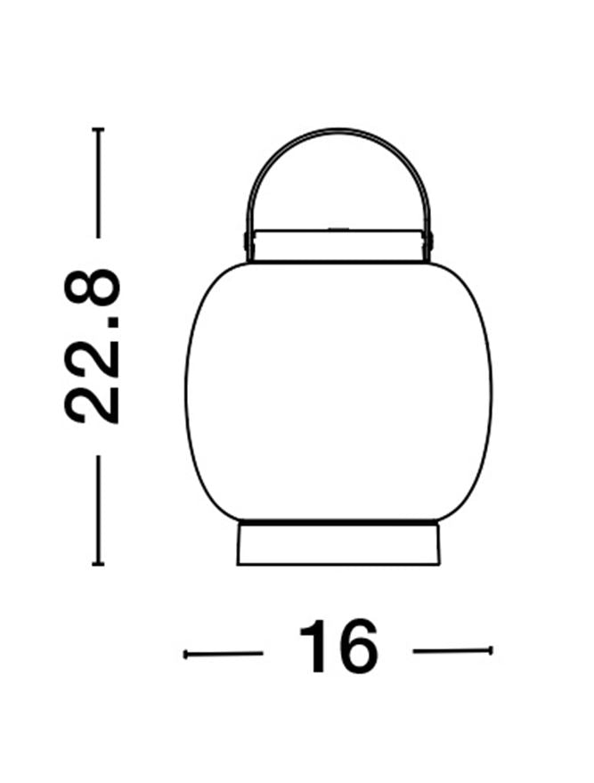 Lampa de masa portabila JIGRA, negru, 2W, IP54 H 22.8 cm Nova Luce