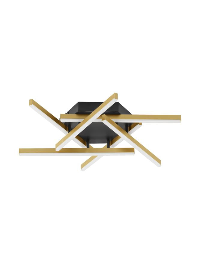 Plafoniera HYDE Brushed Gold & Black Aluminium & Acrylic LED 38W 3000K Diam: 65 cm  Nova Luce