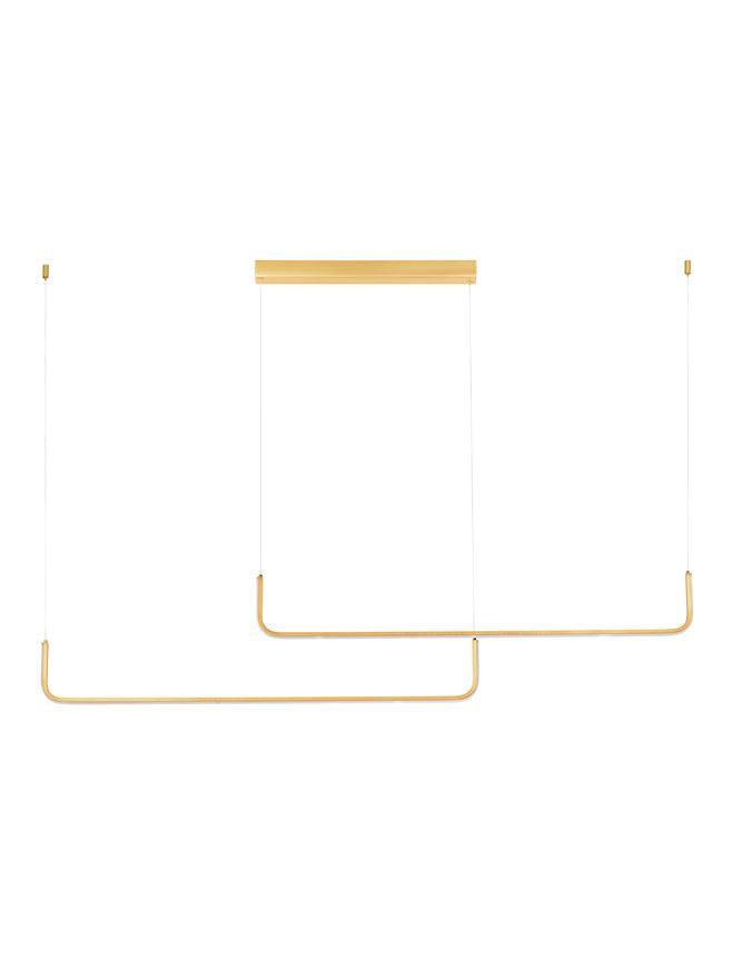 Lampa suspendata STRITA 2 Brush Gold NOVA LUCE