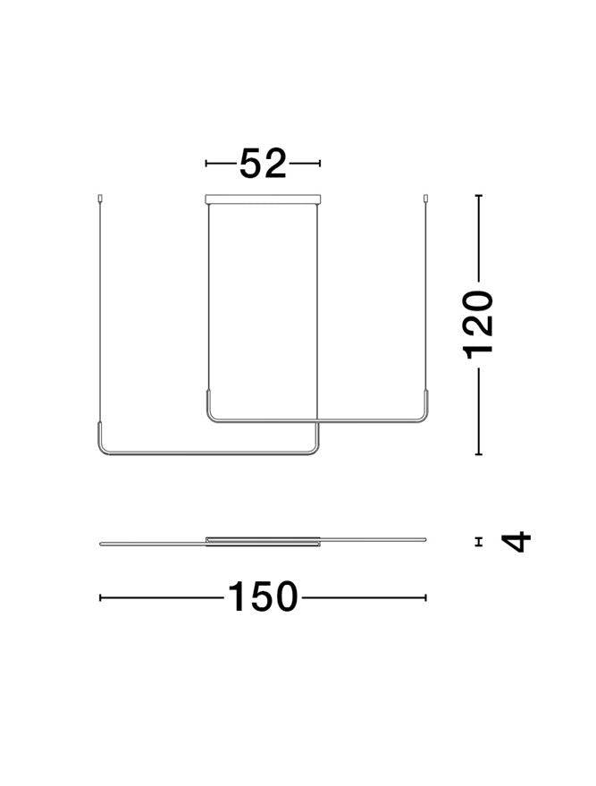 Lampa suspendata STRITA 2 Brush Gold NOVA LUCE